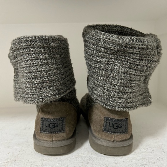 UGG Charcoal Knit Fold-Over Boots - Picture 2 of 5